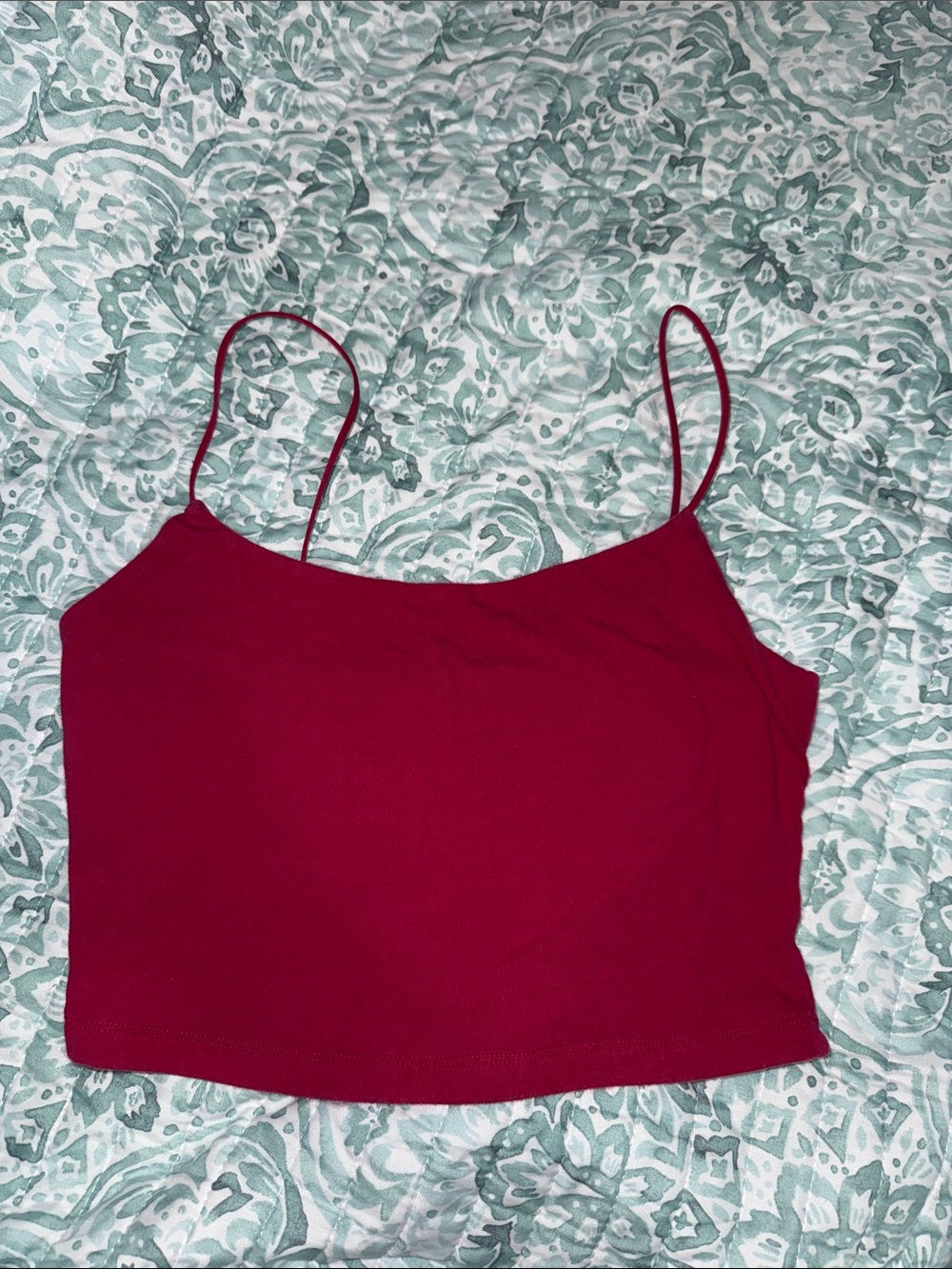 Aeropostale Burgundy Spaghetti Strap Crop Camisole